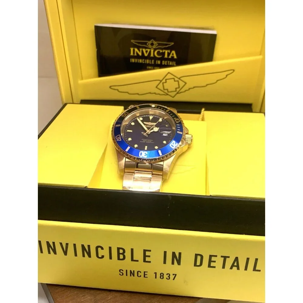 Invicta Men's Watch 26974 Pro Diver Blue Dial Quartz Gold Stainless Steel 40mm